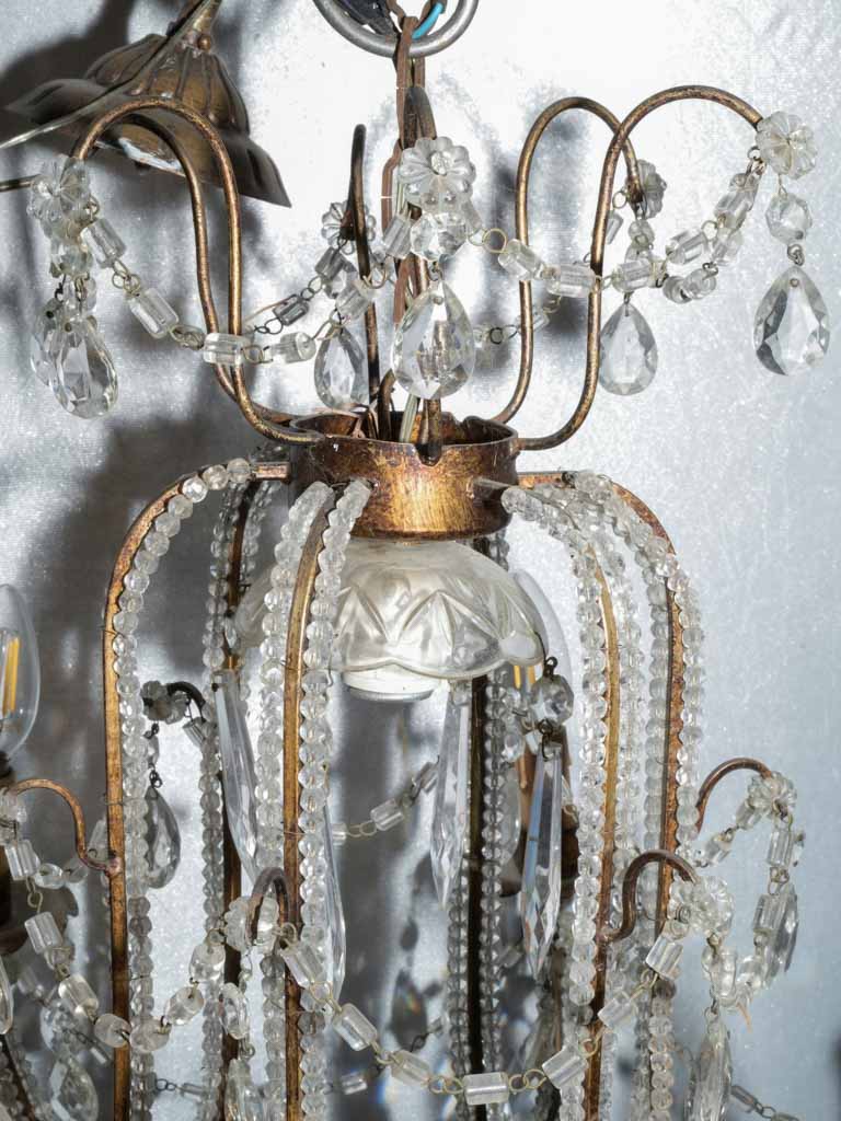 Decorative brass arms crystal chandelier