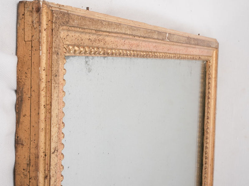 Large rectangular antique French mirror w/ gold frame 30¼" x 24¾"