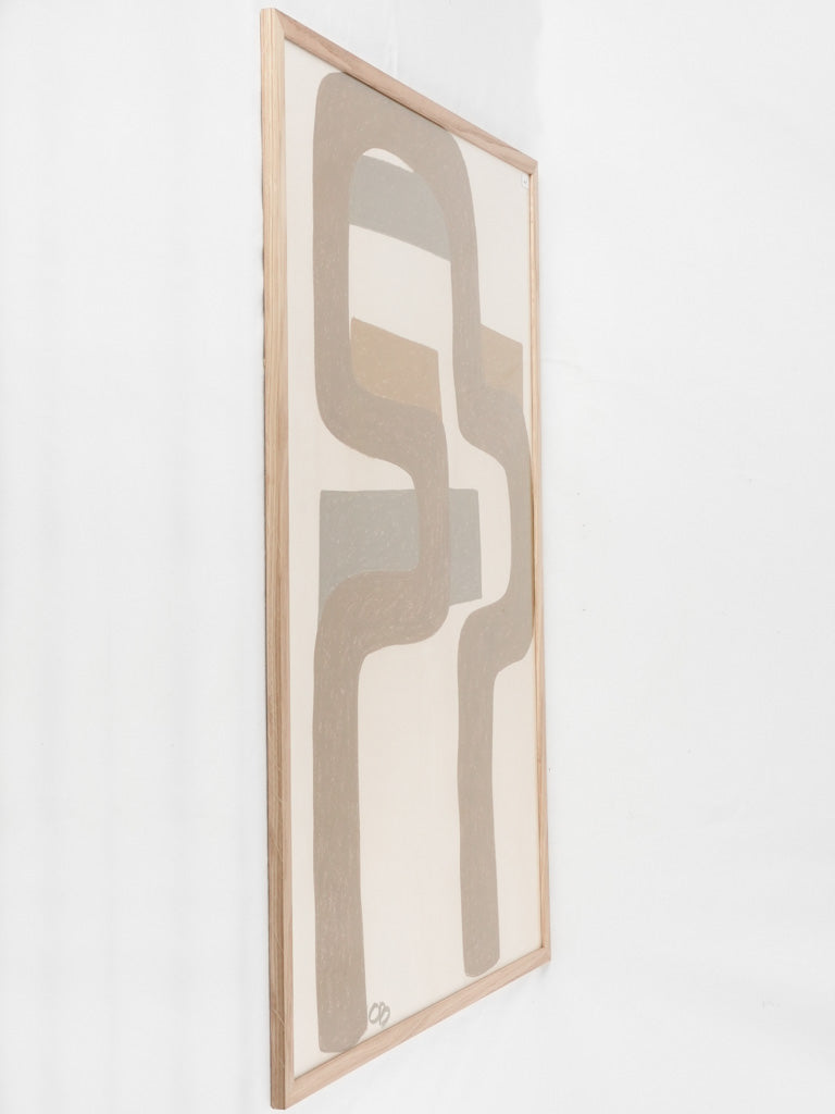 Modern pastel - abstract chair - gray / green / taupe Caroline Beauzon 40½" x 28¾"