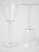Delicate 19th-century floral wine glasses