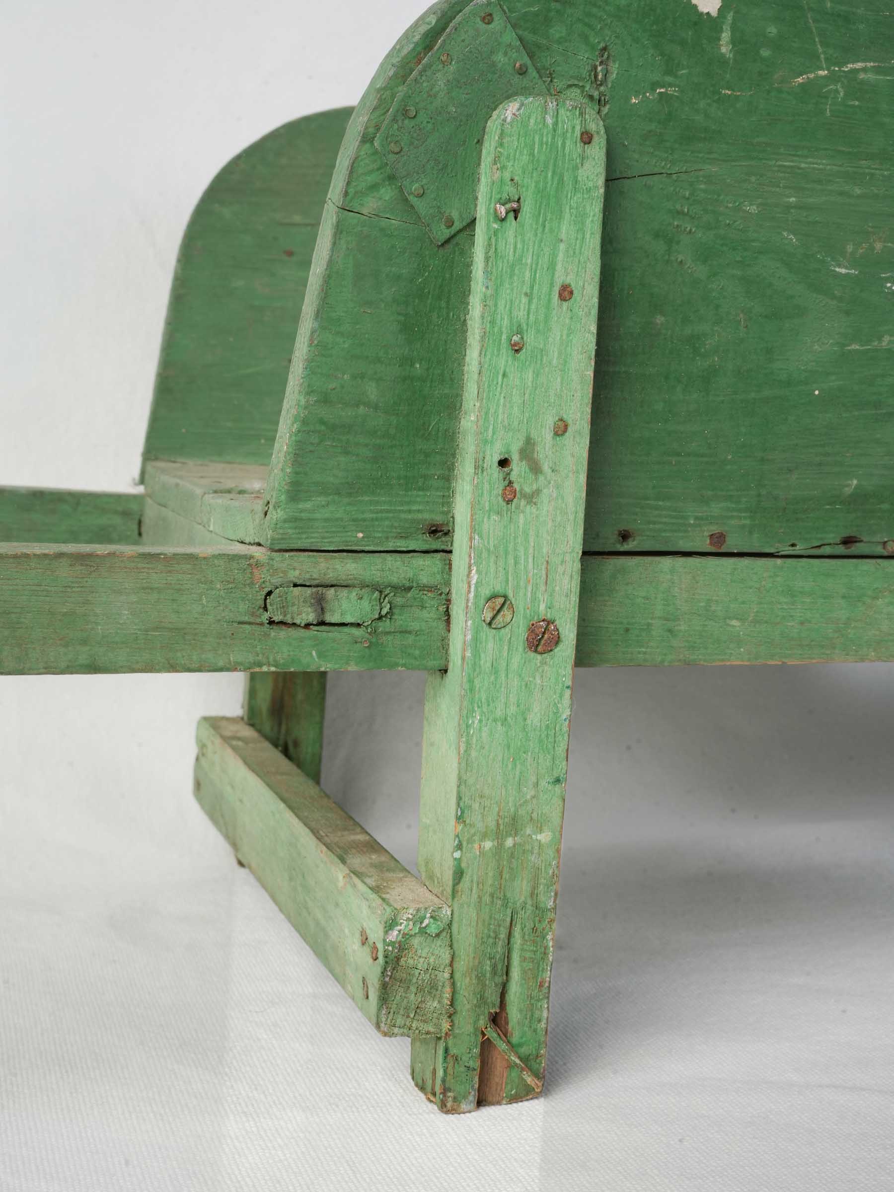 Original patina aged wheelbarrow