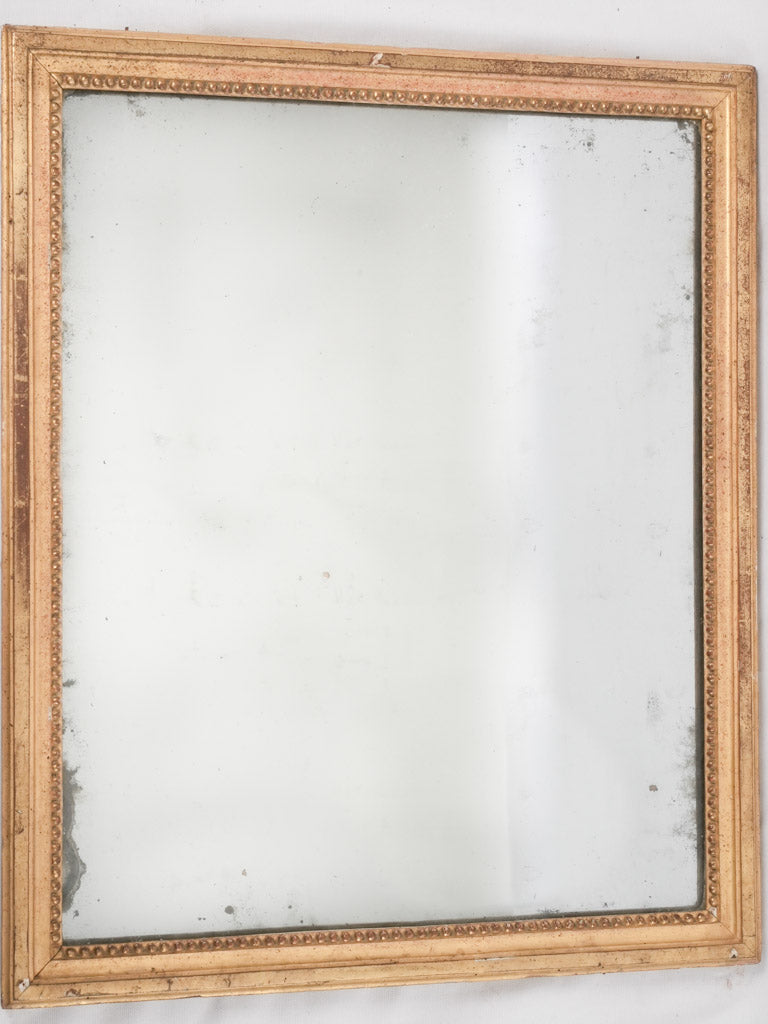 Large rectangular antique French mirror w/ gold frame 30¼" x 24¾"