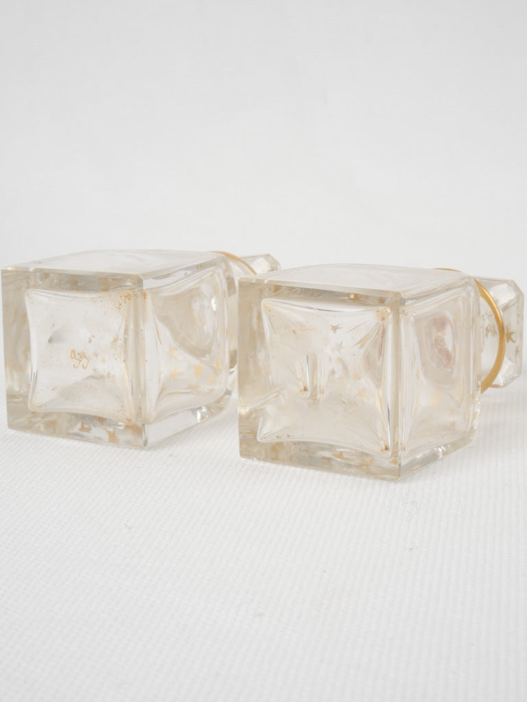 Charming, petite crystal perfume decanters