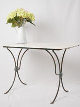 Antique French garden table w/ marble top 41¼" x 19"