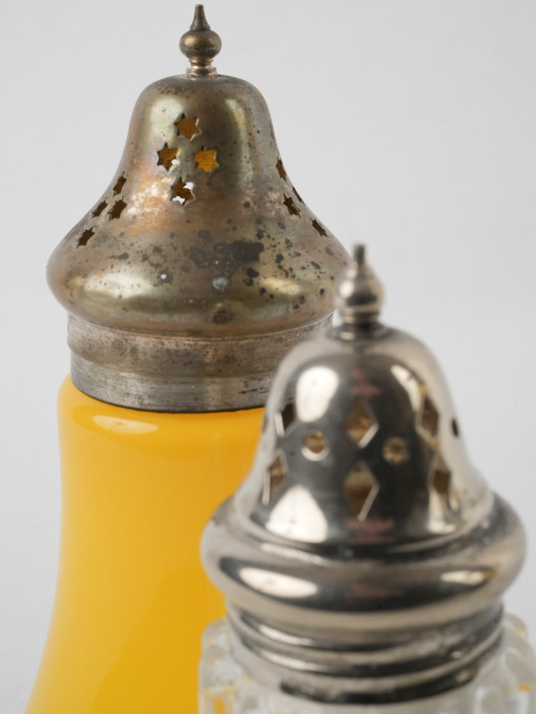 Elegant silver lid sugar shakers