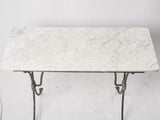 Antique French garden table w/ marble top 41¼" x 19"