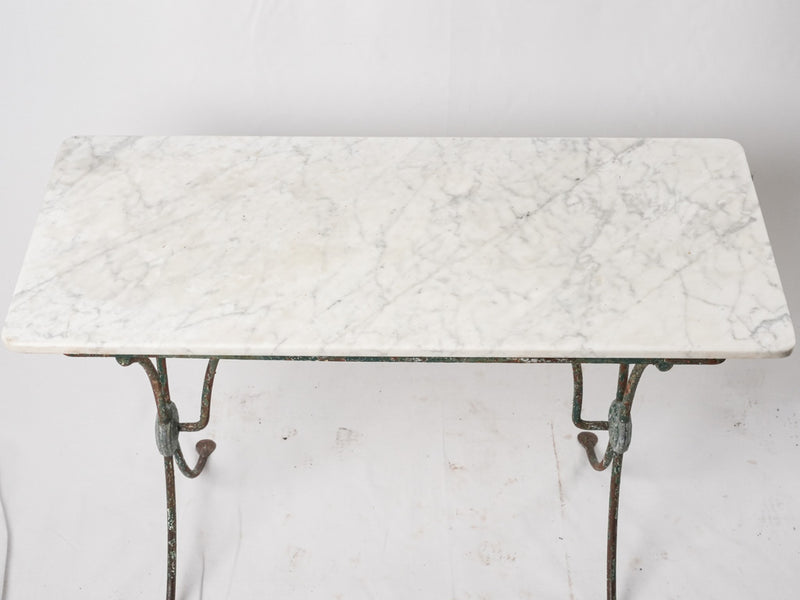 Antique French garden table w/ marble top 41¼" x 19"