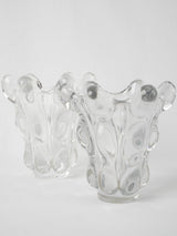 Vintage French crystal giraffe vases