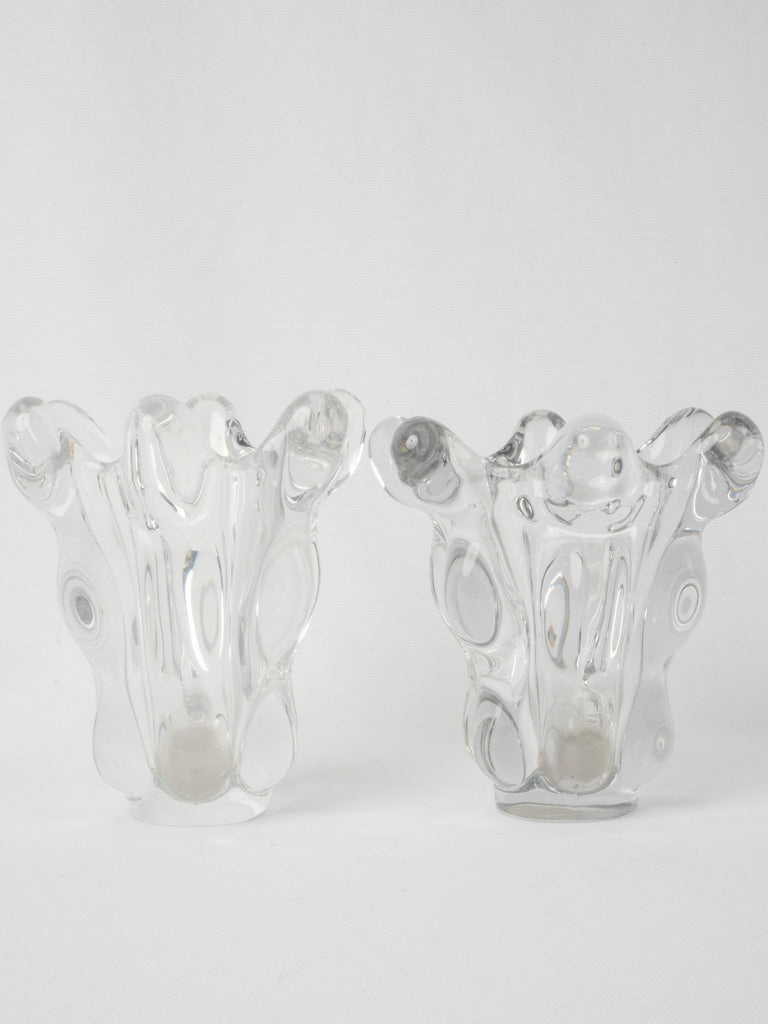 Elegant aged French crystal vases
