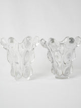 Striking French sculptural crystal vases
