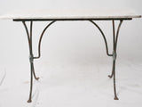 Antique French garden table w/ marble top 41¼" x 19"