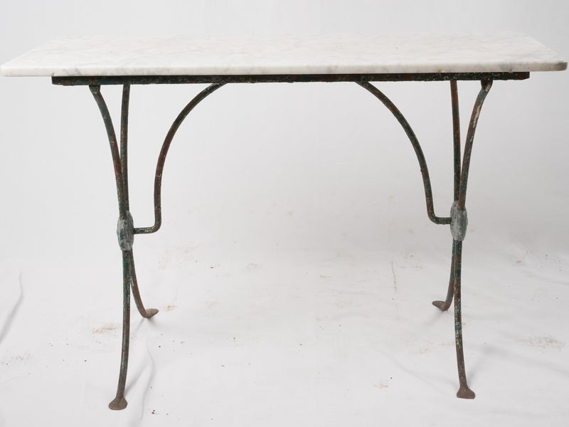 Antique French garden table w/ marble top 41¼" x 19"