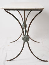 Antique French garden table w/ marble top 41¼" x 19"