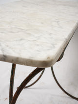 Antique French garden table w/ marble top 41¼" x 19"