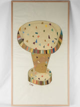 Large modern still life pastel- mosaic garden table - Caroline Beauzon 56¼" x 31"