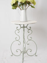 Pretty antique French garden table w/ marble top