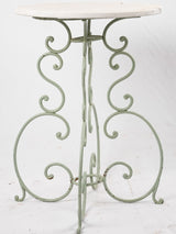 Pretty antique French garden table w/ marble top