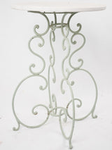 Pretty antique French garden table w/ marble top