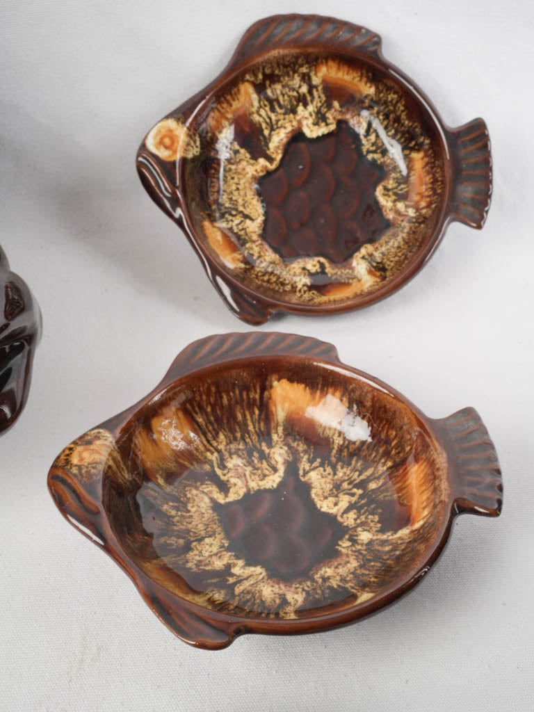 Whimsical Mid-Century Vallauris Fish-Form Bouillabaisse Set for 5