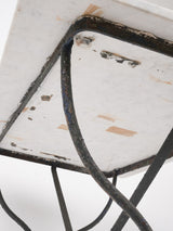 Antique French garden table w/ wrought iron scroll base 39½" x 23¾"