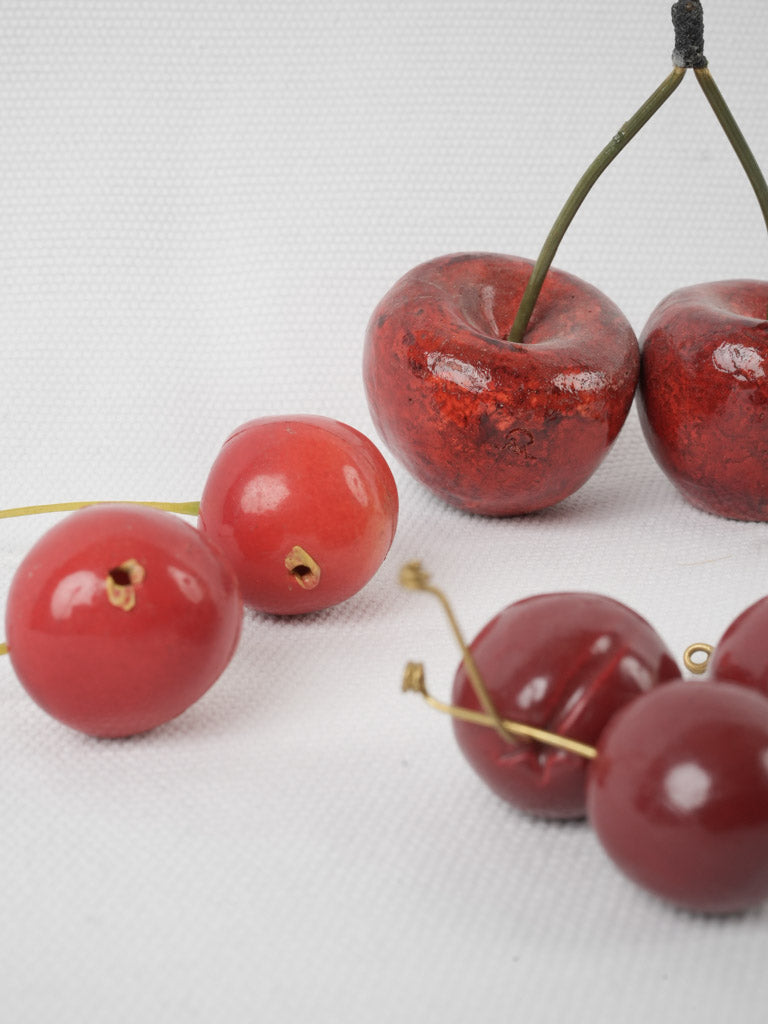 Provencal, Artisanal, Dark Red, Plump, Cherry Ornaments 