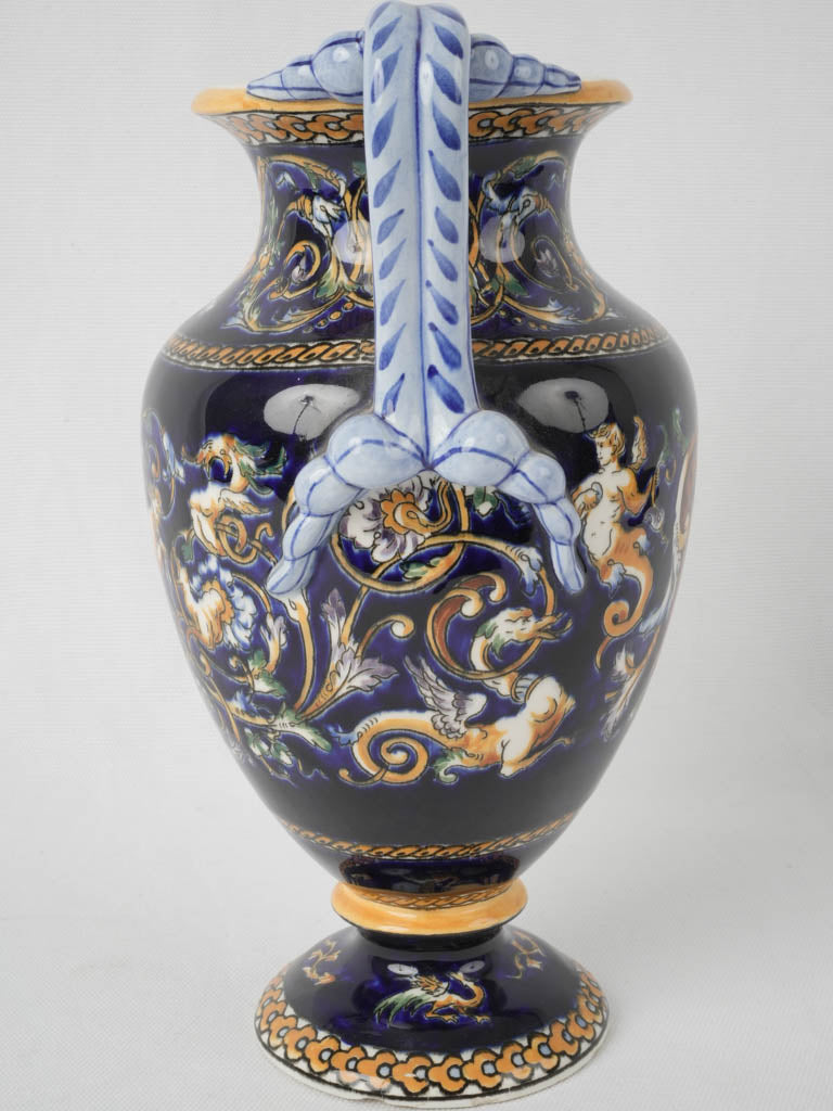 Decorative Renaissance Gien earthenware vase