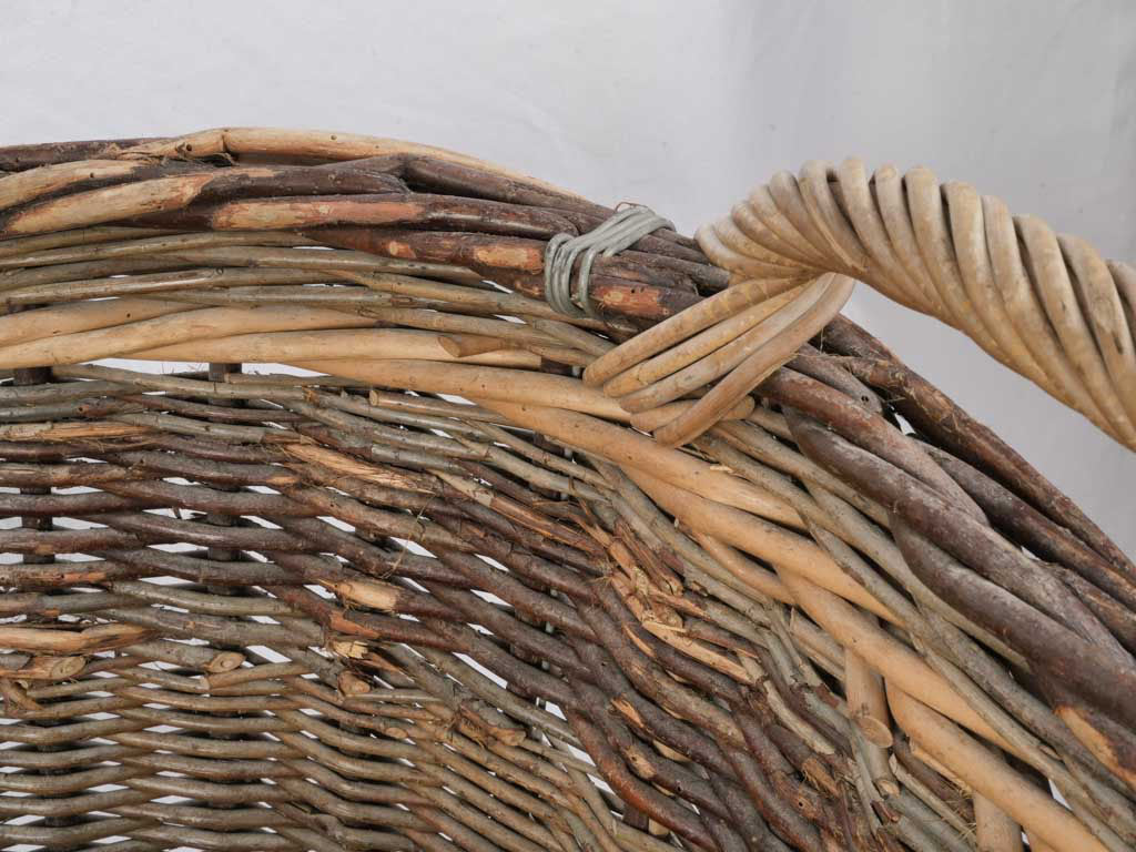 Weathered elongated decorative basket  