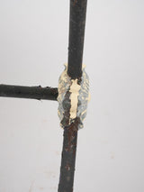 Antique French garden table w/ wrought iron scroll base 39½" x 23¾"