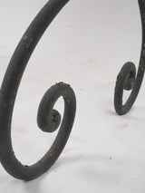 Antique French garden table w/ wrought iron scroll base 39½" x 23¾"