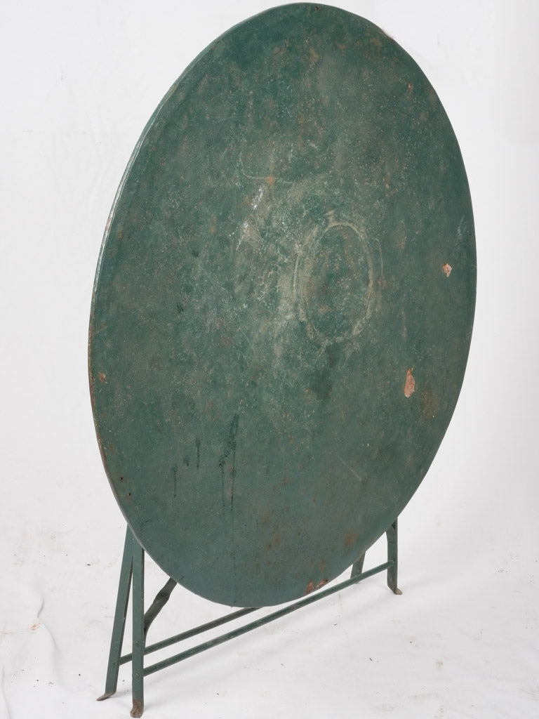 Folding antique French garden table - round green 39½"
