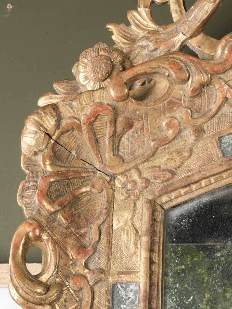 Opulent French carved parclose mirror