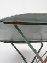 Folding antique French garden table - round green 39½"