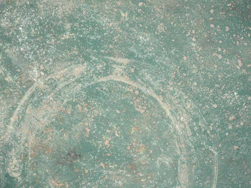 Folding antique French garden table - round green 39½"