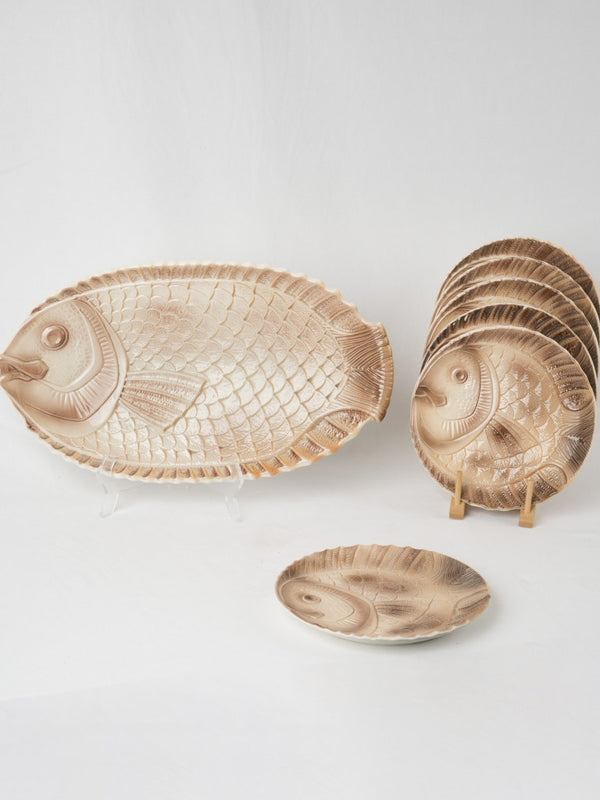 Handcrafted Taupe Glazed Earthenware Dishes