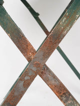Folding antique French garden table - round green 39½"