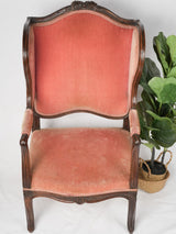 Luxurious transitional style velvet armchair