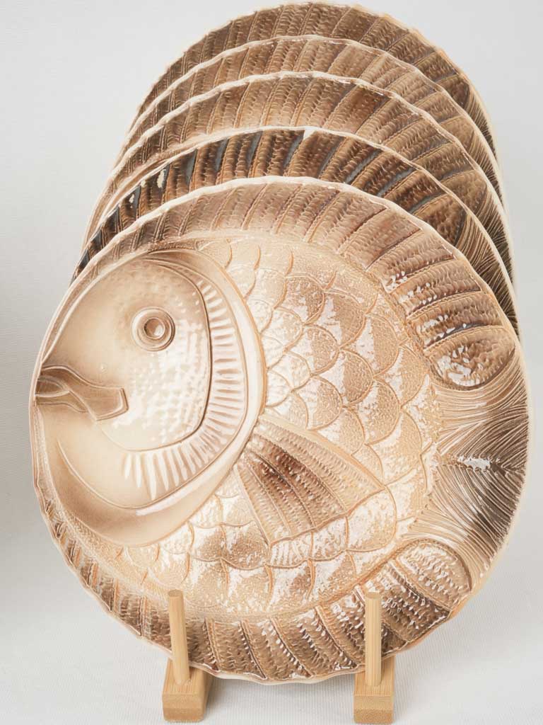 Vintage French Majolica Fish Plates