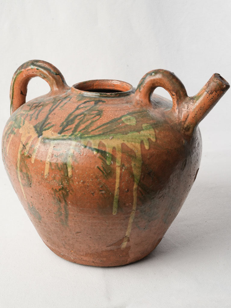 Vintage earthenware drip glaze jug  