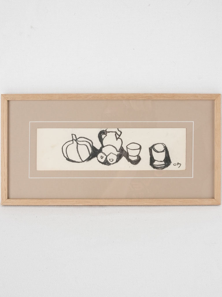 Small charcoal still life w/ pumpkins - Caroline Beauzon 7" x 14¼"