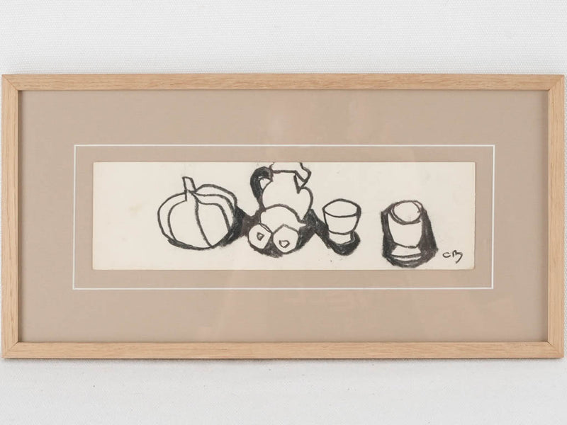 Small charcoal still life w/ pumpkins - Caroline Beauzon 7" x 14¼"