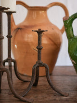 Collection of 3 wrought iron lamp bases / candlesticks 11½"