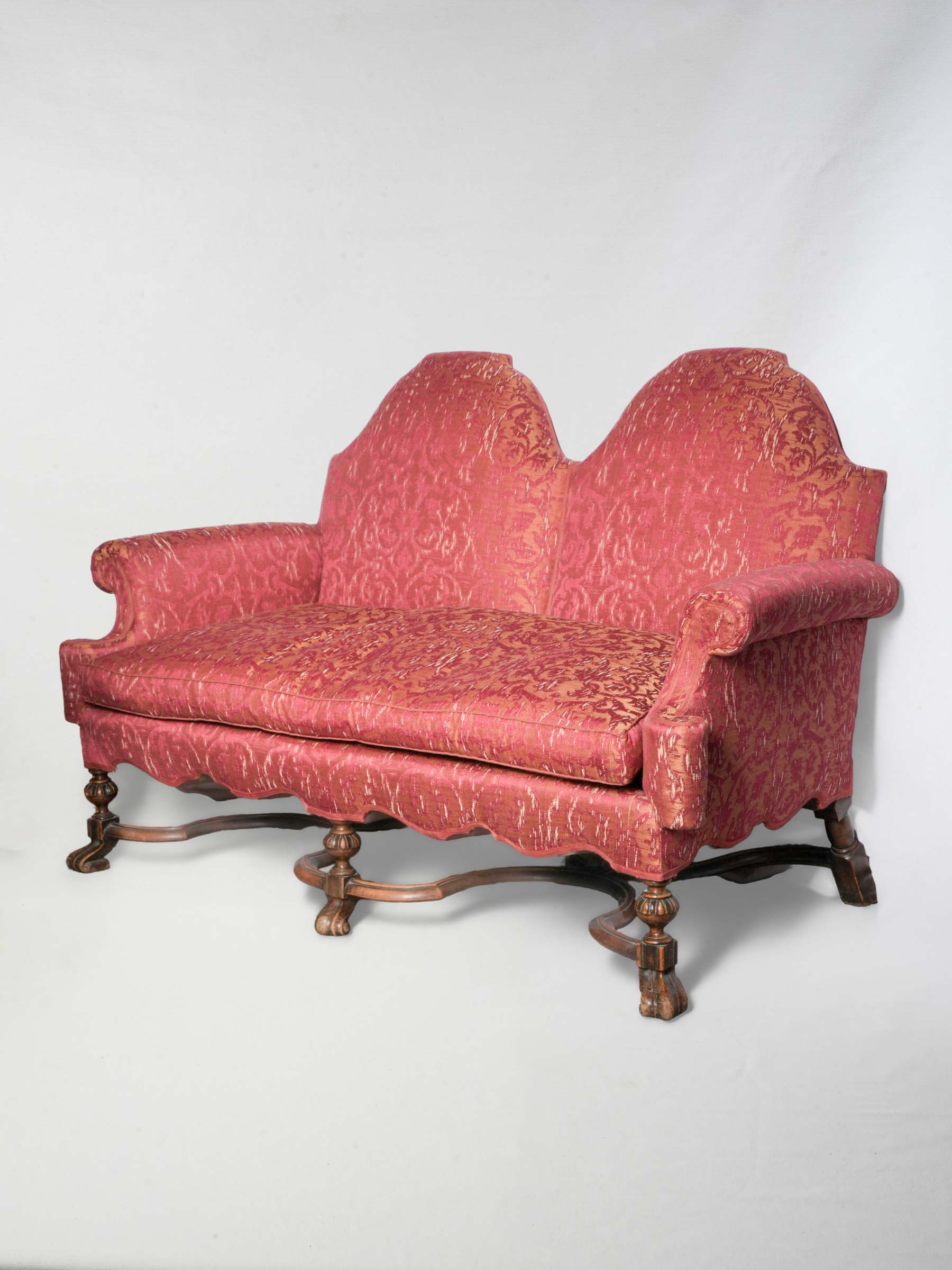 18th-Century Italian Baroque Banquette w/ Pierre Frey Upholstery - 60¾"