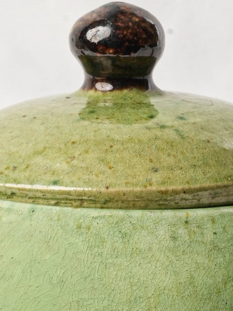 Luminous apple-green pottery bowl  