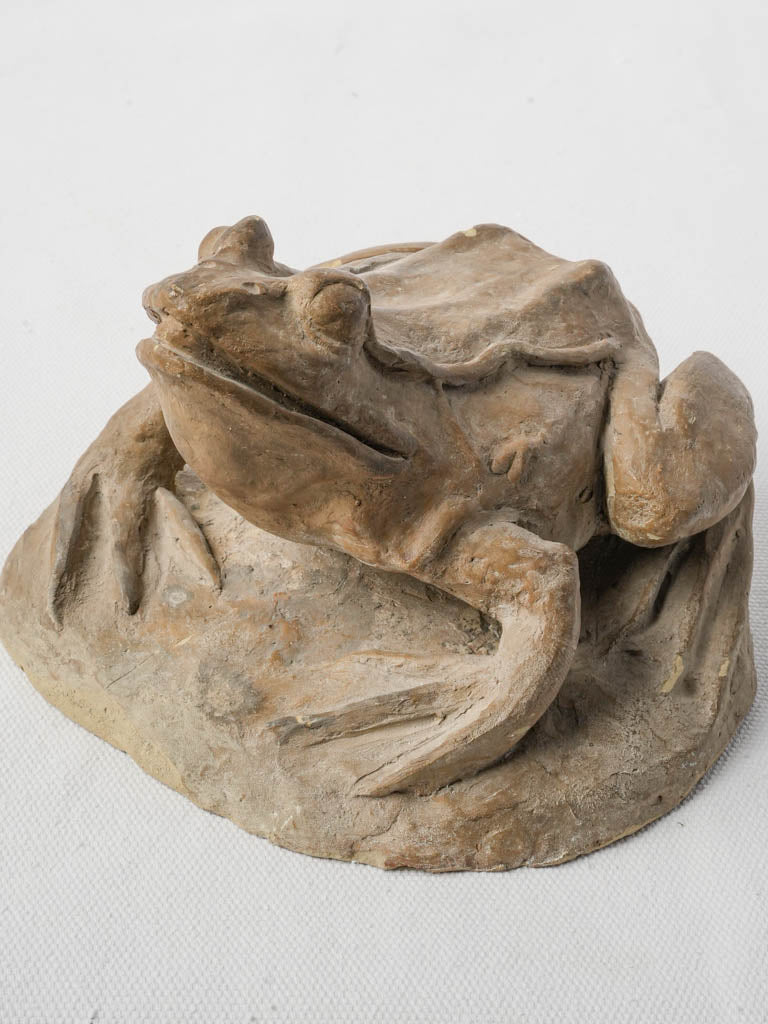 Textured French green frog ornament  