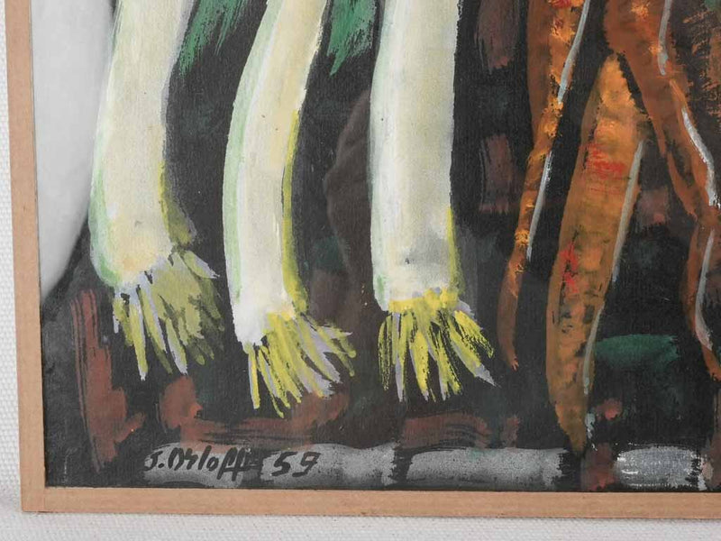 Still life vegetables, gouache - 1959 Myloff 13" x 20½"