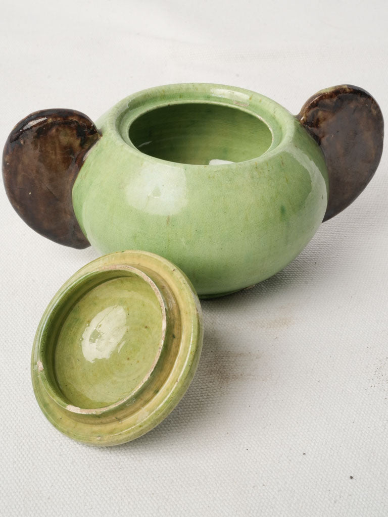 Dieulefit stamped vintage sugar bowl  