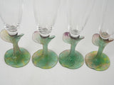 Rare signed 19th-century French crystal champagne flutes