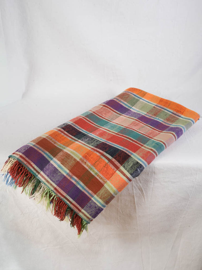 Artisanal saffron checked textile