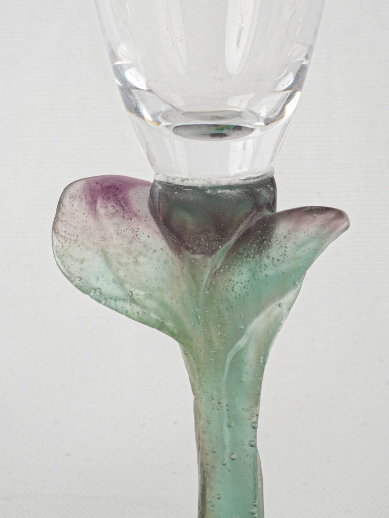 Stunning Daum crystal petal-shaped flutes