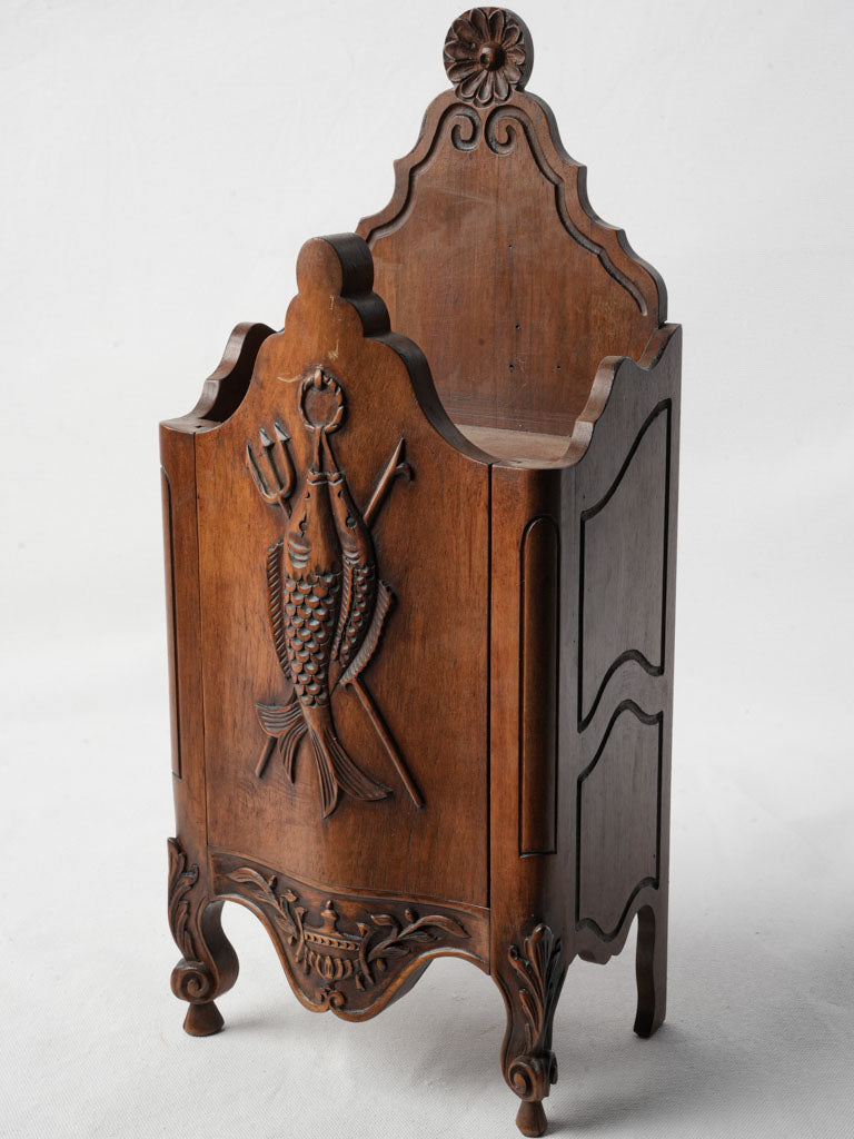 Antique walnut French farinier box